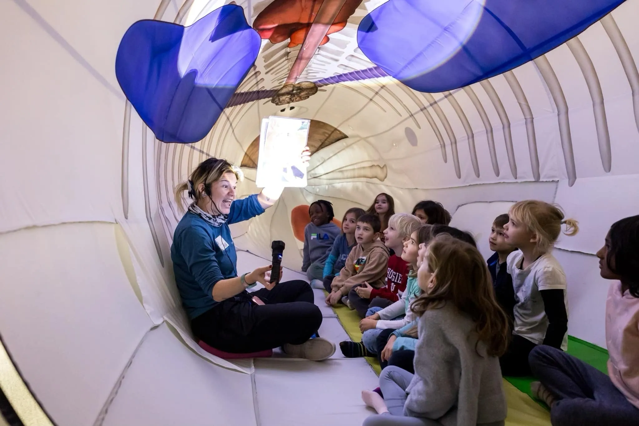 Students engaging with a Whalemobile program