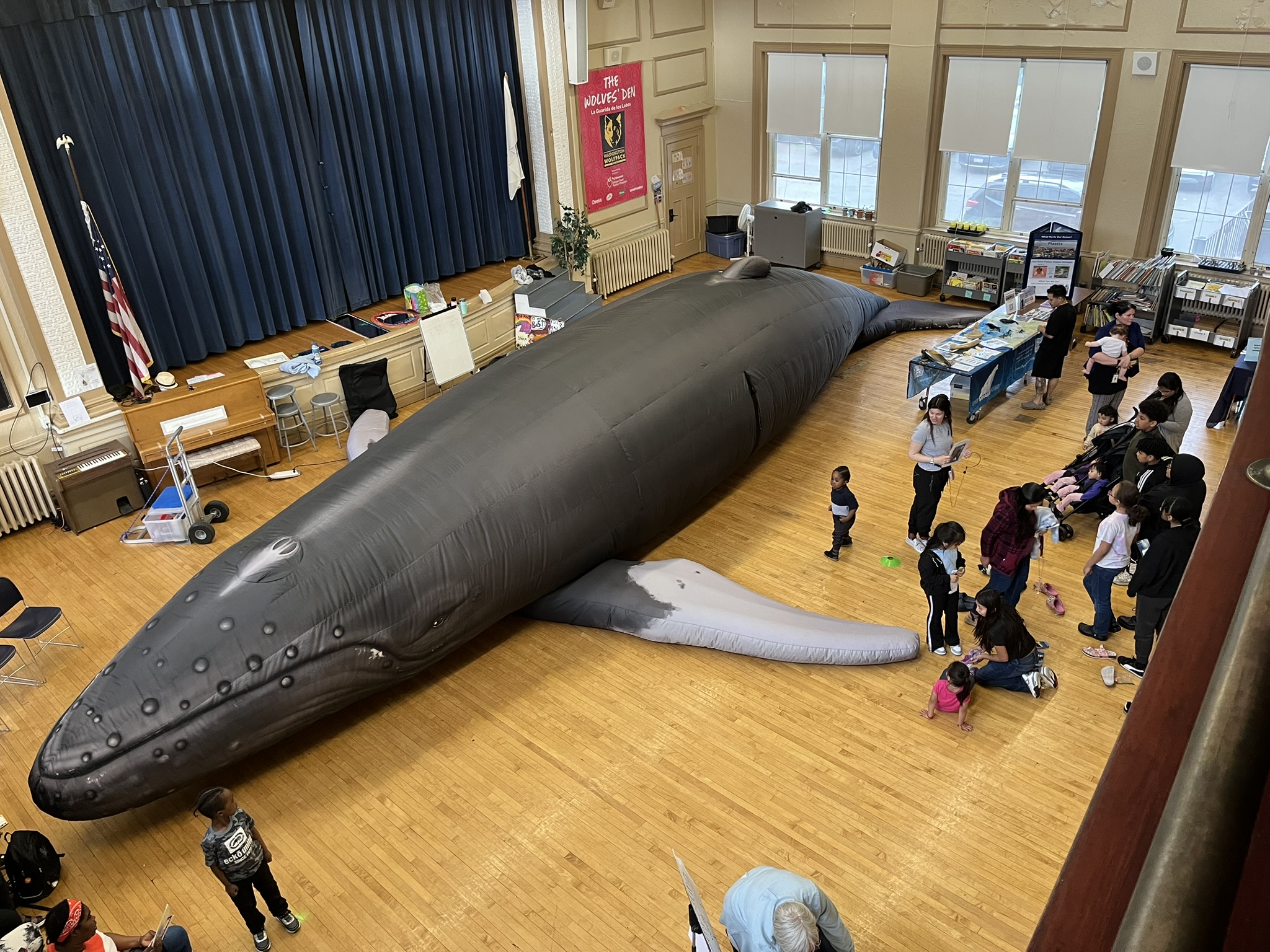 Students at a STEM night event