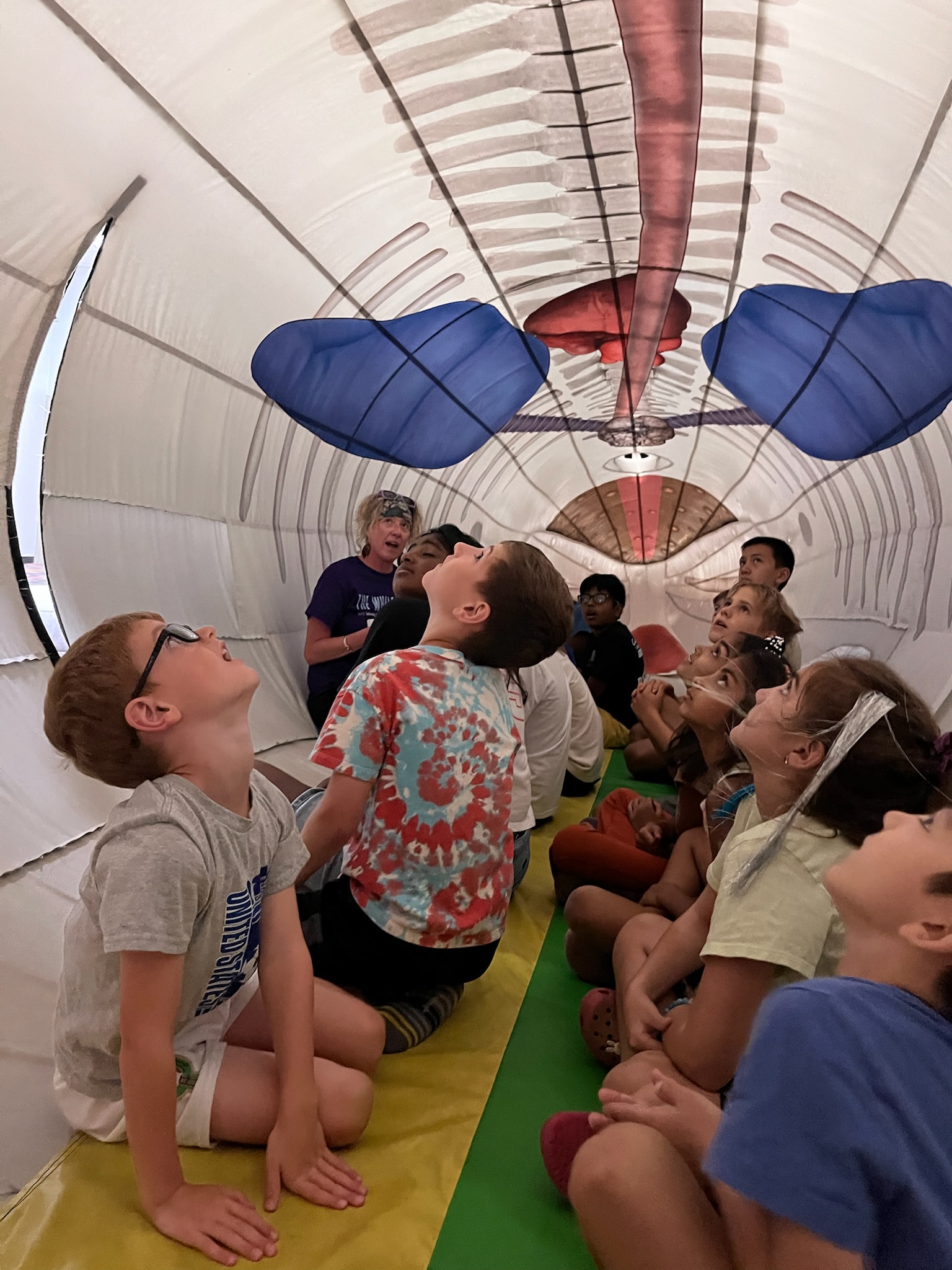 Students learning during a Whalemobile visit
